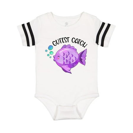 Inktastic Cutest Catch Cute Purple Fish Gift Baby Boy or Baby Girl Bodysuit