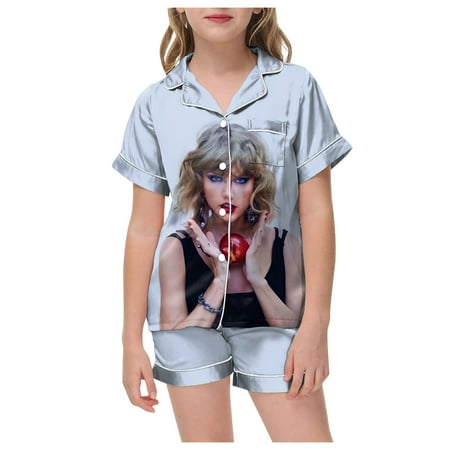 Hbdhejl Toddler Girls Pajamas Set Fashion Print Lapel Neck Short Sleeve Shirt With Shorts Matching Set With Pockets Girls Outfit Set For Music Lovers Fans Red Size 8-9 Years
Hbdhejl Toddler Girls Pajamas Set Fashion Print Lapel Neck Short Sleeve Shirt With Shorts Matching Set With Pockets Girls Outfit Set For Music Lovers Fans Red Size 8-9 Years