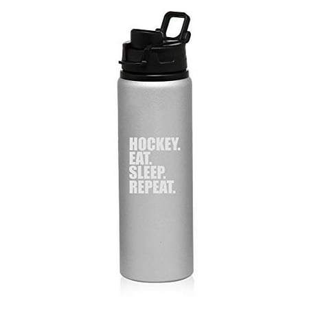 MIP Brand 25 oz Aluminum Sports Water Travel Bottle Hockey Eat Sleep Repeat (Silver)
MIP Brand 25 oz Aluminum Sports Water Travel Bottle Hockey Eat Sleep Repeat (Silver)
