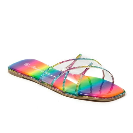 Ninety Union Atlanta Criss Cross Flat Slide With Studded Trim Multi 7