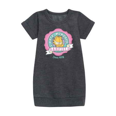 Garfield - I Hate Mondays Badge - Toddler And Youth Girls Fleece Dress