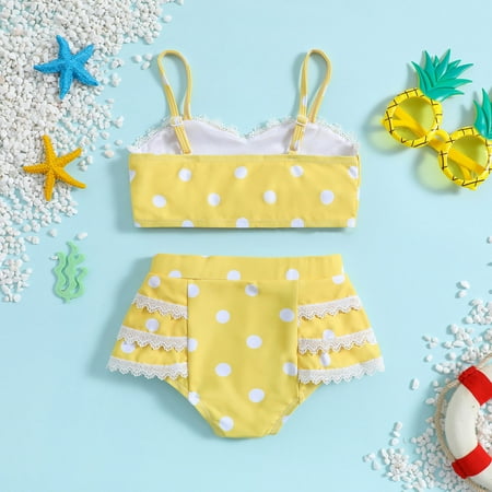 Gubotare Summer Toddler Girls Lace Dot Prints Ruffles Two Piece Swimwear Swimsuit Bikini Girls Swimsuit Guard Yellow 12-18 Months
Gubotare Summer Toddler Girls Lace Dot Prints Ruffles Two Piece Swimwear Swimsuit Bikini Girls Swimsuit Guard Yellow 12-18 Months