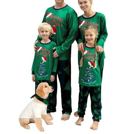 EYIIYE Christmas Family Pajamas Set Green XmasTree Print Long Sleeve Parent-Child Nightwear Set For Kids Adults Baby Dogs
EYIIYE Christmas Family Pajamas Set Green XmasTree Print Long Sleeve Parent-Child Nightwear Set For Kids Adults Baby Dogs