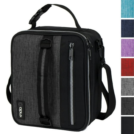 OPUX Premium Insulated Lunch Box for Men | School Lunch Bag for Boys, Kids | Compact Adult Lunch Pail Work Office Cooler | Soft, Leakproof, 4 Ways to Carry | Fits 12 Cans (Charcoal)