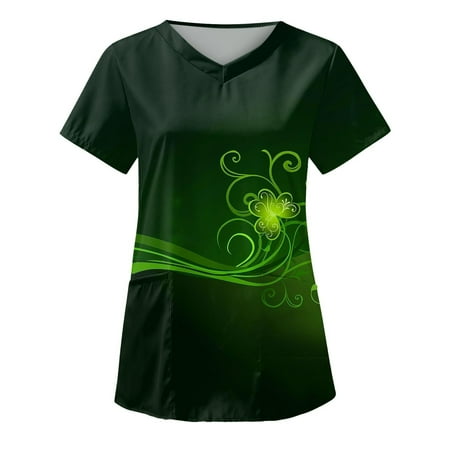 TAIAOJING Scrubs for Women Workwear Casual Summer Tops Three Quarter Sleeves Crew Neck T Shirt Print Loose Belt Pockets
TAIAOJING Scrubs for Women Workwear Casual Summer Tops Three Quarter Sleeves Crew Neck T Shirt Print Loose Belt Pockets