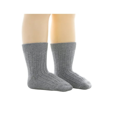 Binpure Kids Cotton Socks Solid Color Medium Tube Socks Ribbed Stocking