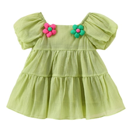 ZRBYWB Toddler Girls Dresses Short Sleeve Floral Solid Color Ruffles Princess Dress Dance Party Dresses Baby Girl Clothes
ZRBYWB Toddler Girls Dresses Short Sleeve Floral Solid Color Ruffles Princess Dress Dance Party Dresses Baby Girl Clothes
