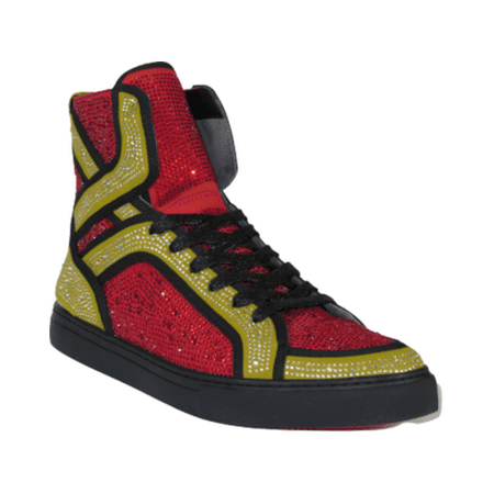 Mens High Top Shoes By FIESSO AURELIO GARCIA Fancy Rhine stones 2402 Red Gold