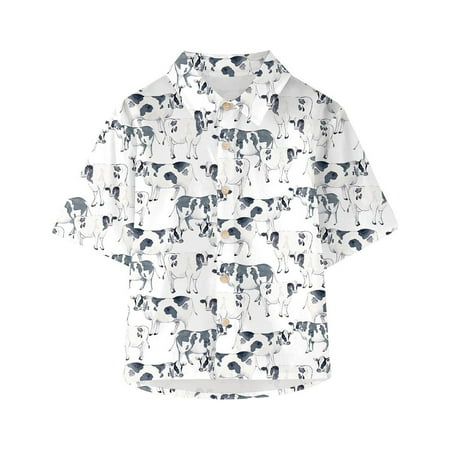 Toddler Kids Boys T-Shirts Cartoon Cow Printed Short Sleeve Crew Neck Clothes Button Down Lapel Summer Tops Soft Cozy Comfortable Tshirts
Toddler Kids Boys T-Shirts Cartoon Cow Printed Short Sleeve Crew Neck Clothes Button Down Lapel Summer Tops Soft Cozy Comfortable Tshirts