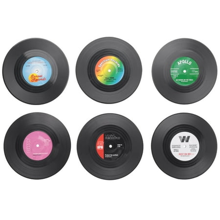 OVNSHVN 6pieces / Set Spinning Retro Vinyl Disc Drink Coasters