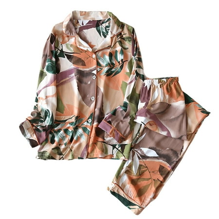 Women Summer Geometric Patterned Pajamas Set Long Sleeve Button Down Tops Loose Pants Cotton Thin Sleepwear Loungewear
Women Summer Geometric Patterned Pajamas Set Long Sleeve Button Down Tops Loose Pants Cotton Thin Sleepwear Loungewear