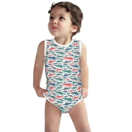 Vsdgher Colorful Shark Print Baby Unisex Baby Cotton Sleeveless Bodysuits Soft and velvety comfortable and breathable
Vsdgher Colorful Shark Print Baby Unisex Baby Cotton Sleeveless Bodysuits Soft and velvety comfortable and breathable