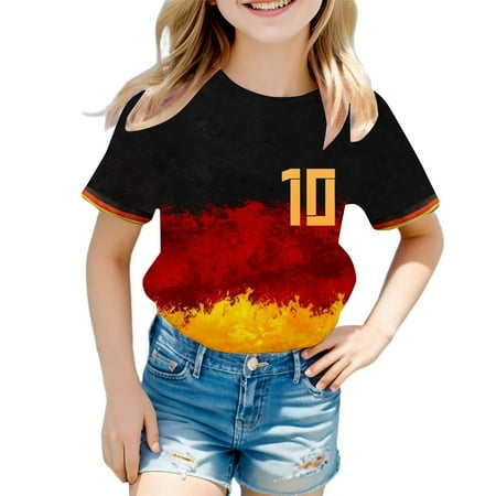 Tops for Girls Germany Theme Part Print Short Sleeve Round Neck T Shirt Jackets for Kids
Tops for Girls Germany Theme Part Print Short Sleeve Round Neck T Shirt Jackets for Kids