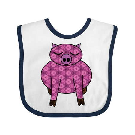 Inktastic Patterned Pig Gift Baby Boy or Baby Girl Bib