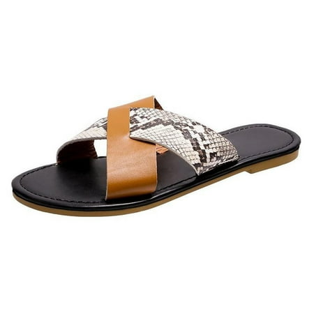 Tagold Summer Ladies Slippers Cross Band Flat Bottom Sandals Casual Women Shoes Leopard Print Slippers Black 36
Tagold Summer Ladies Slippers Cross Band Flat Bottom Sandals Casual Women Shoes Leopard Print Slippers Black 36