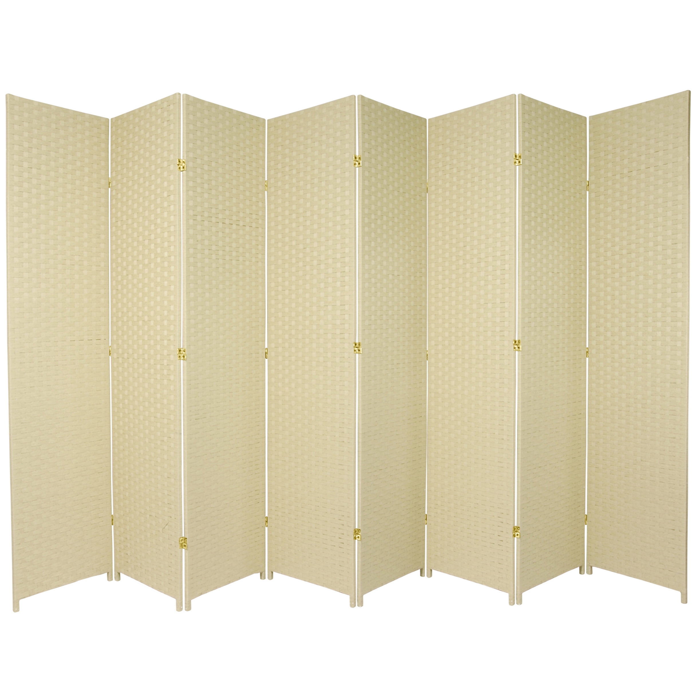 Oriental Furniture Ft Tall Woven Fiber Room Divider Cream Color