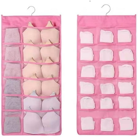 YOWELL Closet Hanging Underwear Storage Bag Enlarged Dual Sided Wall Shelf Wardrobe Storage Bags with Mesh Pockets & Rotating Metal Hanger Space Saver Bag for Bra Underwear Underpants Socks
YOWELL Closet Hanging Underwear Storage Bag Enlarged Dual Sided Wall Shelf Wardrobe Storage Bags with Mesh Pockets & Rotating Metal Hanger Space Saver Bag for Bra Underwear Underpants Socks