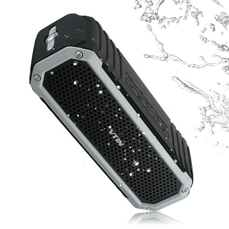 Vtin Waterproof Outdoor Speakers, Wireless Bluetooth 4.0 10W Speaker with Built-in Mic and LED Flashlight for iPhone Samsung and Other Smart Phones, 8 Hours Playtime Vtin Waterproof Outdoor Speakers, Wireless Bluetooth 4.0 10W Speaker with Built-in Mic and LED Flashlight for iPhone Samsung and Other Smart Phones, 8 Hours Playtime