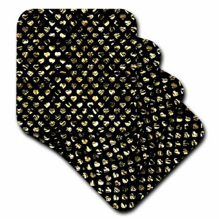 3dRose Gold Foil Effect Heart pattern on Black Background- non metallic Soft Coasters set of 4
3dRose Gold Foil Effect Heart pattern on Black Background- non metallic Soft Coasters set of 4