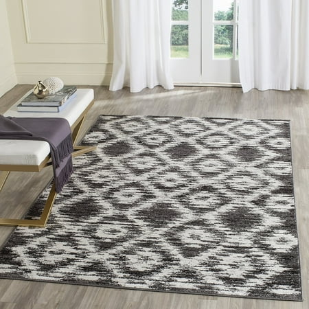 Safavieh Adirondack Collection ADR118R Charcoal and Ivory Modern Geometric Area Rug (4' x 6')