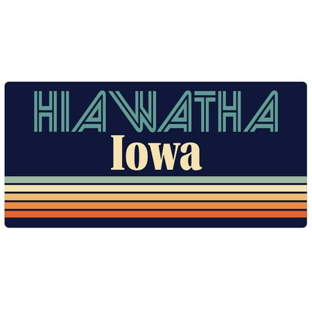 Hiawatha Iowa 5 x 2.5-Inch Fridge Magnet Retro Design
