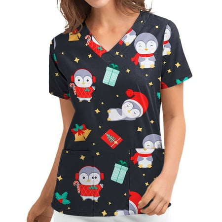 Women s Christmas Scrub Tops Nurse Working Uniforms Cartoon Printed V Neck Short Sleeve Holiday Scrubs Nursing Scrubs with Pockets On Clearance
Women s Christmas Scrub Tops Nurse Working Uniforms Cartoon Printed V Neck Short Sleeve Holiday Scrubs Nursing Scrubs with Pockets On Clearance