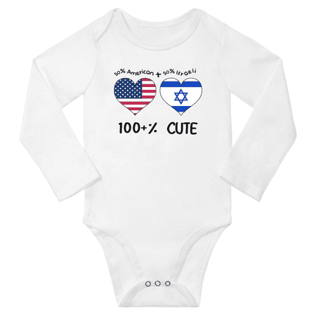 50% American + 50% Israeli = 100+% Cute Baby Long Slevve Bodysuits Unisex Gifts (White 6-12 Months)
50% American + 50% Israeli = 100+% Cute Baby Long Slevve Bodysuits Unisex Gifts (White 6-12 Months)