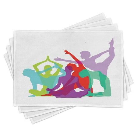 Yoga Placemats Set of 4 Yoga Body Forms Poses Figures Female Silhouettes Sportswomen Colorful Composition Washable Fabric Place Mats for Dining Room Kitchen Table Decor Multicolor by Ambesonne
Yoga Placemats Set of 4 Yoga Body Forms Poses Figures Female Silhouettes Sportswomen Colorful Composition Washable Fabric Place Mats for Dining Room Kitchen Table Decor Multicolor by Ambesonne