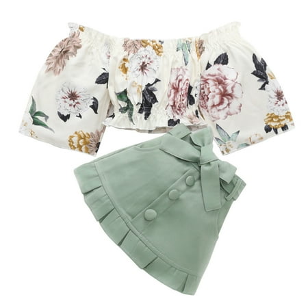 Summer Fashion Baby Boy Girl Suit Casual Clothes Set Toddler Kids Girls Clothes Summer Short Sleeve Off Shoulder Floral Ruffle T Shirt Tops Bow Pleated Skirt Casual 2Pcs Outfits Set
Summer Fashion Baby Boy Girl Suit Casual Clothes Set Toddler Kids Girls Clothes Summer Short Sleeve Off Shoulder Floral Ruffle T Shirt Tops Bow Pleated Skirt Casual 2Pcs Outfits Set