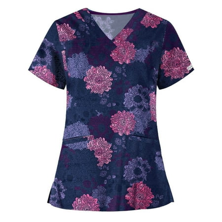 KSCYKKKD Women s Summer Short Sleeve Scrub Shirts Pocket Flowy Tunic Tops Business Casual Work Office Blouse Purple S
KSCYKKKD Women s Summer Short Sleeve Scrub Shirts Pocket Flowy Tunic Tops Business Casual Work Office Blouse Purple S