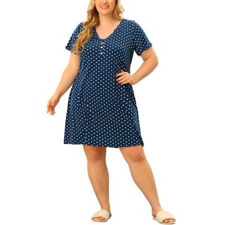 Unique Bargains Women s Plus Size Polka Dots V Neck Sleepwear Nightdress
Unique Bargains Women s Plus Size Polka Dots V Neck Sleepwear Nightdress