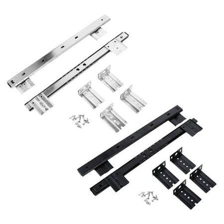 2 Set Bearing Desk Keyboard Drawer Tray Slide Rail Track Side Mount Track