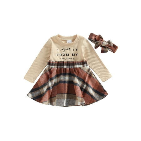 Baby Girls Spring Autumn Dress Long Sleeve O Neck Plaid Patchwork Dress with Headband
Baby Girls Spring Autumn Dress Long Sleeve O Neck Plaid Patchwork Dress with Headband