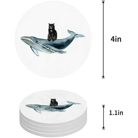 ZHANZZK Whale Set of 4 Round Coaster for Drinks Absorbent Ceramic Stone Coasters Cup Mat with Cork Base for Home Kitchen Room Coffee Table Bar Decor
ZHANZZK Whale Set of 4 Round Coaster for Drinks Absorbent Ceramic Stone Coasters Cup Mat with Cork Base for Home Kitchen Room Coffee Table Bar Decor