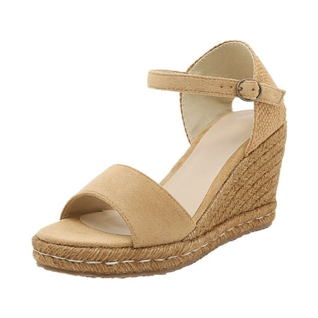 Cathalem Fashion Women Summer Flock Weave Wedges Breathable Buckle Strap Toe Sandals Comfortable Beach Shoes Orange 40
Cathalem Fashion Women Summer Flock Weave Wedges Breathable Buckle Strap Toe Sandals Comfortable Beach Shoes Orange 40