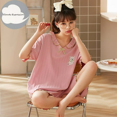 QWZNDZGR Summer Cartoon Cotton Pajamas Sets Women Pyjamas Women s Sleepwear Night suits Pijama Mujer Home Wear Women size M-2XL Nightwear
QWZNDZGR Summer Cartoon Cotton Pajamas Sets Women Pyjamas Women s Sleepwear Night suits Pijama Mujer Home Wear Women size M-2XL Nightwear