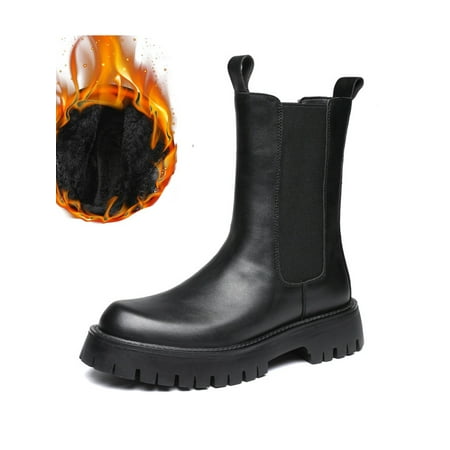 Gomelly Men Elastic Boots Pull On Work Shoes Waterproof Chelsea Boot Casual Formal Business Black with Plush 7
Gomelly Men Elastic Boots Pull On Work Shoes Waterproof Chelsea Boot Casual Formal Business Black with Plush 7