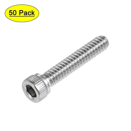 #6-32x3/4 Hex Socket Bolts 304 Stainless Steel Polished 50 Pack