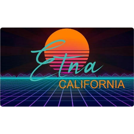 Etna California 4 X 2.25-Inch Fridge Magnet Retro Neon Design