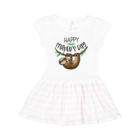 Inktastic Happy Mother s Day Cute Mom and Baby Sloth Gift Toddler Girl Dress