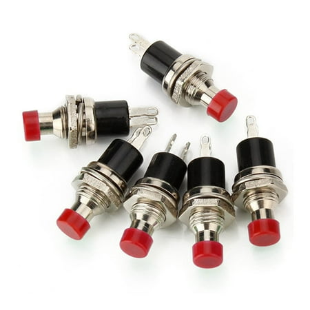 20Pcs AC 125V 7mm Mini Momentary On Off Push Button Microswitch (Red)