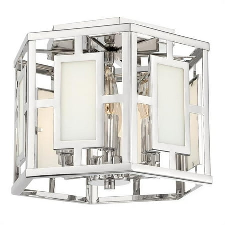 

Crystorama Lighting HIL-990-PN Hillcrest - Six Light Flush Mount in Classic Style - 12 Inches Wide by 9 Inches High Polished Nickel Finish with White Silk Glass