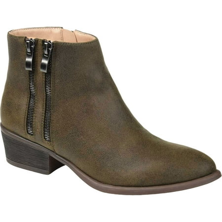 Women s Journee Collection Jayda Ankle Bootie Olive Faux Suede 8 M