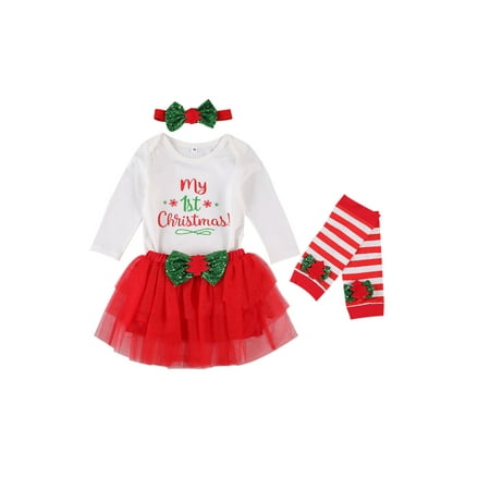 Carolilly Newborn Baby Girls My 1st Christmas Outfit Long Sleeve Romper+Tutu Skirt+Leg Warmers+Headband Set
Carolilly Newborn Baby Girls My 1st Christmas Outfit Long Sleeve Romper+Tutu Skirt+Leg Warmers+Headband Set