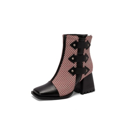 GENILU Women Casual Anti-Slip Short Boot Heeled Booties Walking Chunky Heel Ankle Boots Red 8
GENILU Women Casual Anti-Slip Short Boot Heeled Booties Walking Chunky Heel Ankle Boots Red 8