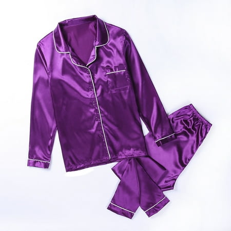 Multitrust Women Girl Silk Satin Pajamas Long Sleeve Button-Down Sleepwear Pajamas Set
Multitrust Women Girl Silk Satin Pajamas Long Sleeve Button-Down Sleepwear Pajamas Set