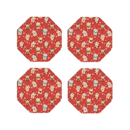 Picia Japanese Maneki Cats Printed Leather Coasters for Drinks 4 Drink Coasters Set of 4 for Tabletop Protection Handmade Luxurious Home Décor and Housewarming Gift -Octagon
Picia Japanese Maneki Cats Printed Leather Coasters for Drinks 4 Drink Coasters Set of 4 for Tabletop Protection Handmade Luxurious Home Décor and Housewarming Gift -Octagon