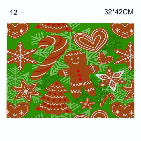 Cotton and Linen Table Mat Christmas Elements Single Side Pattern Heat Resistant Christmas Decor for Kitchen Dining Room 12 32*42cm
Cotton and Linen Table Mat Christmas Elements Single Side Pattern Heat Resistant Christmas Decor for Kitchen Dining Room 12 32*42cm