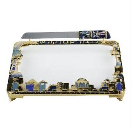 Judaica Kingdom KIJ-CHBK-6901 Blue Challah Board & Knife