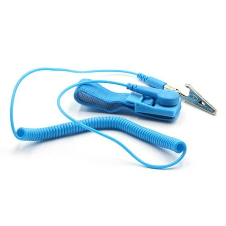 1Pcs Blue Anti Static Wrist Strap ESD Strap with Grounding Wire Alligator Clip